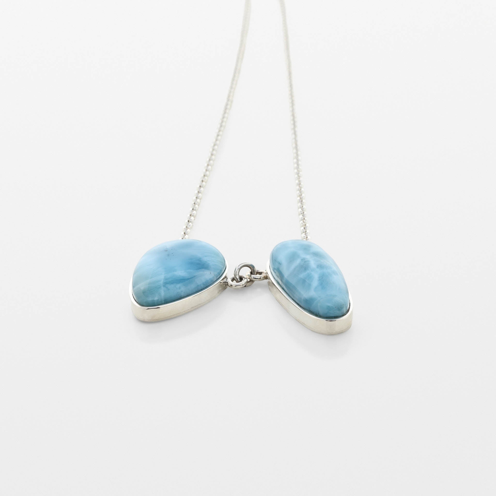 Larimar Necklace Two Stones Nova