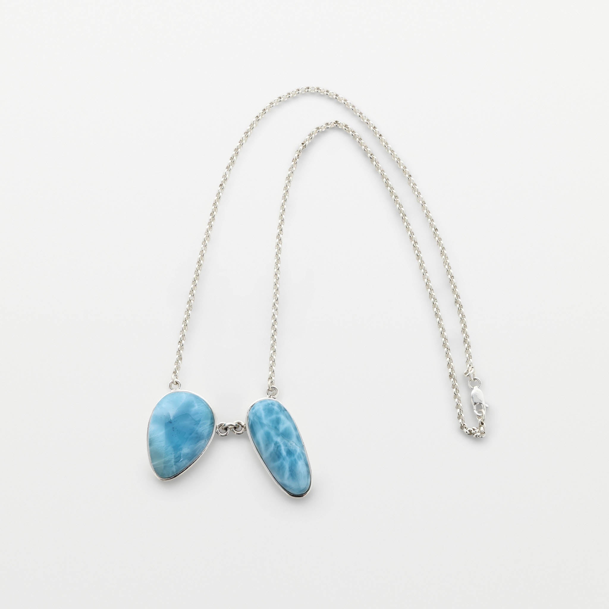 Larimar Necklace Two Stones Nova