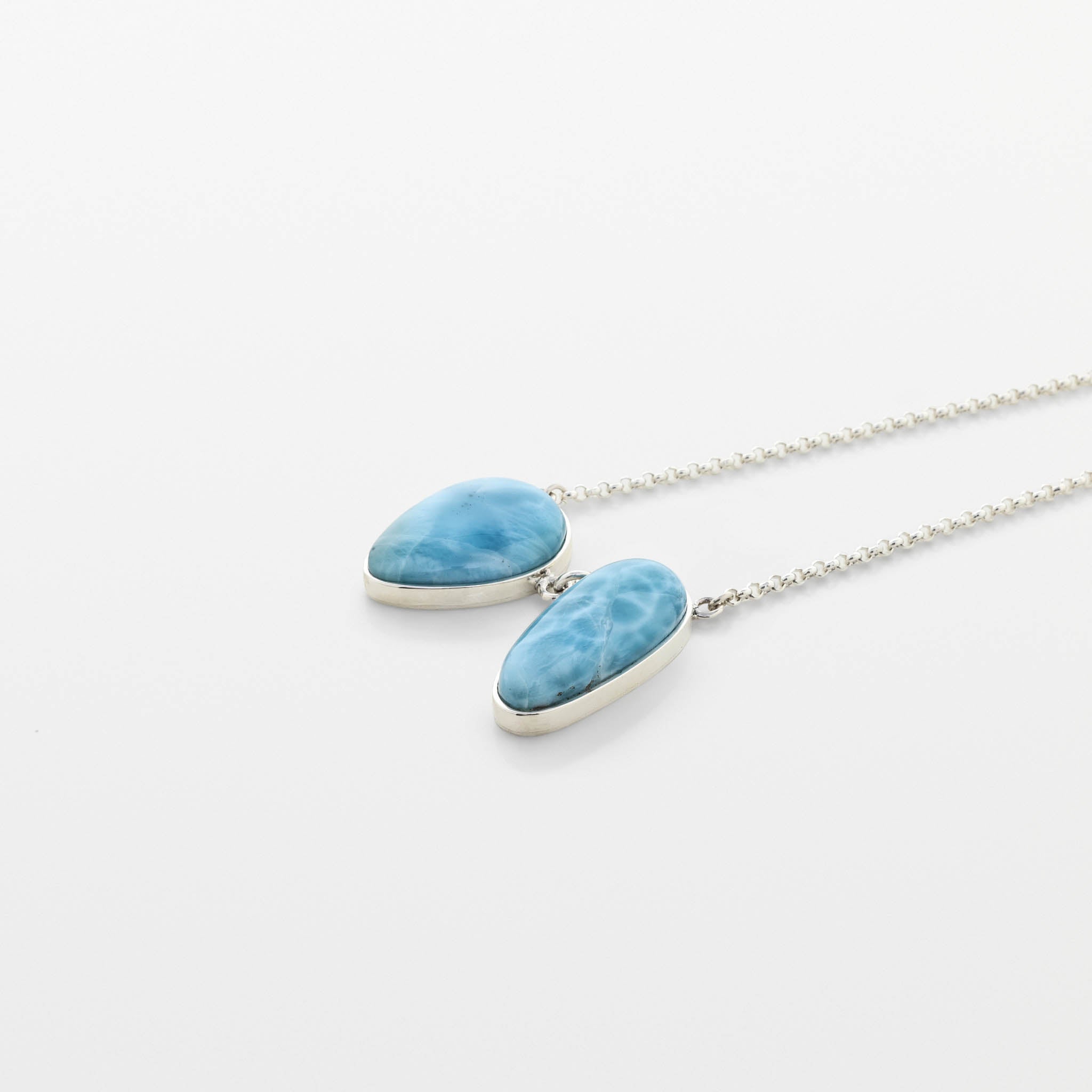 Larimar Necklace Two Stones Nova