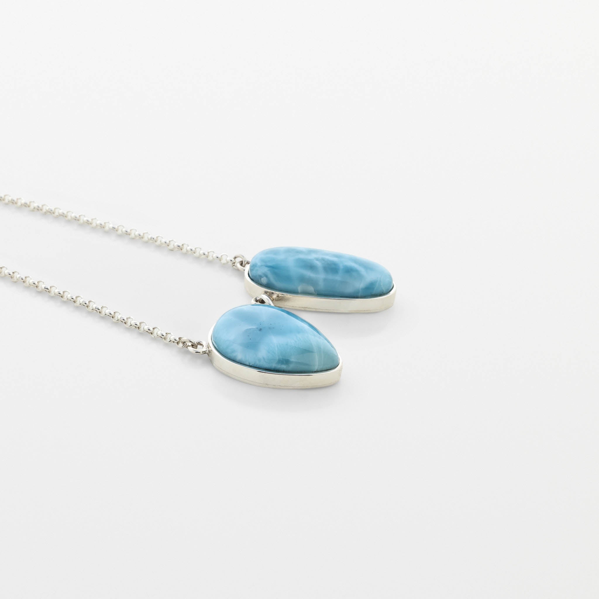 Larimar Necklace Two Stones Nova