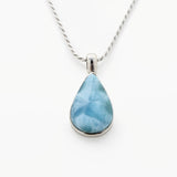 Larimar Drop Shaped Silver Pendant Janet