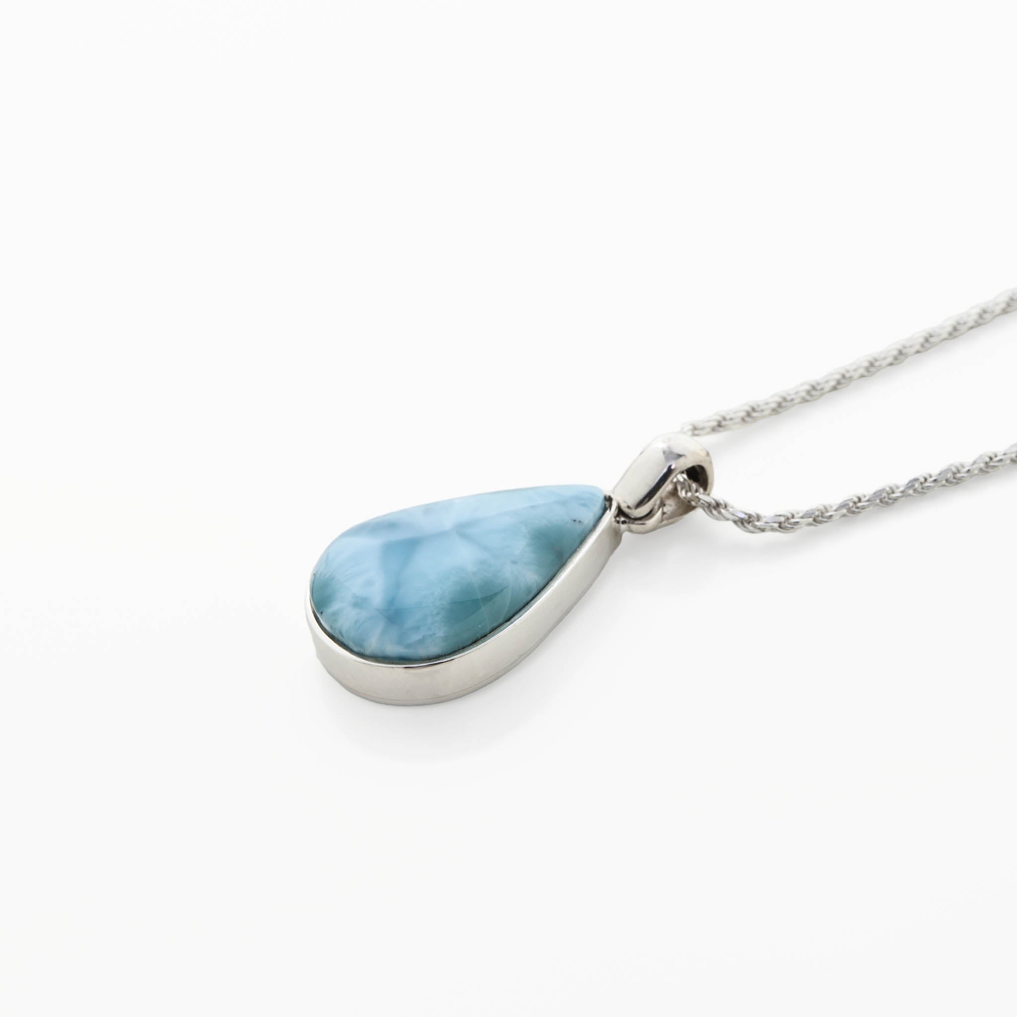 Larimar Drop Shaped Silver Pendant Janet