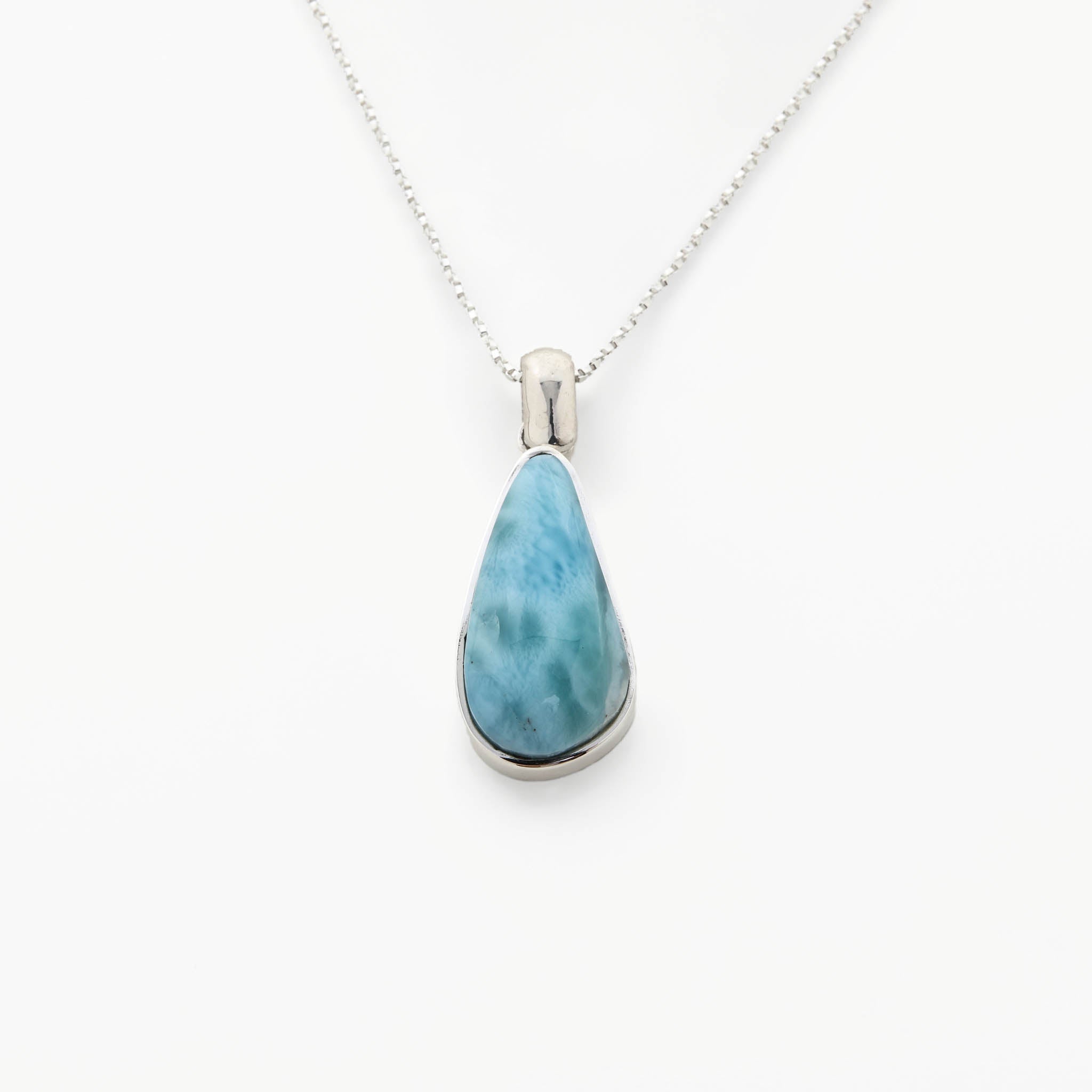 Blue Larimar Drop Shape Pendant Joey