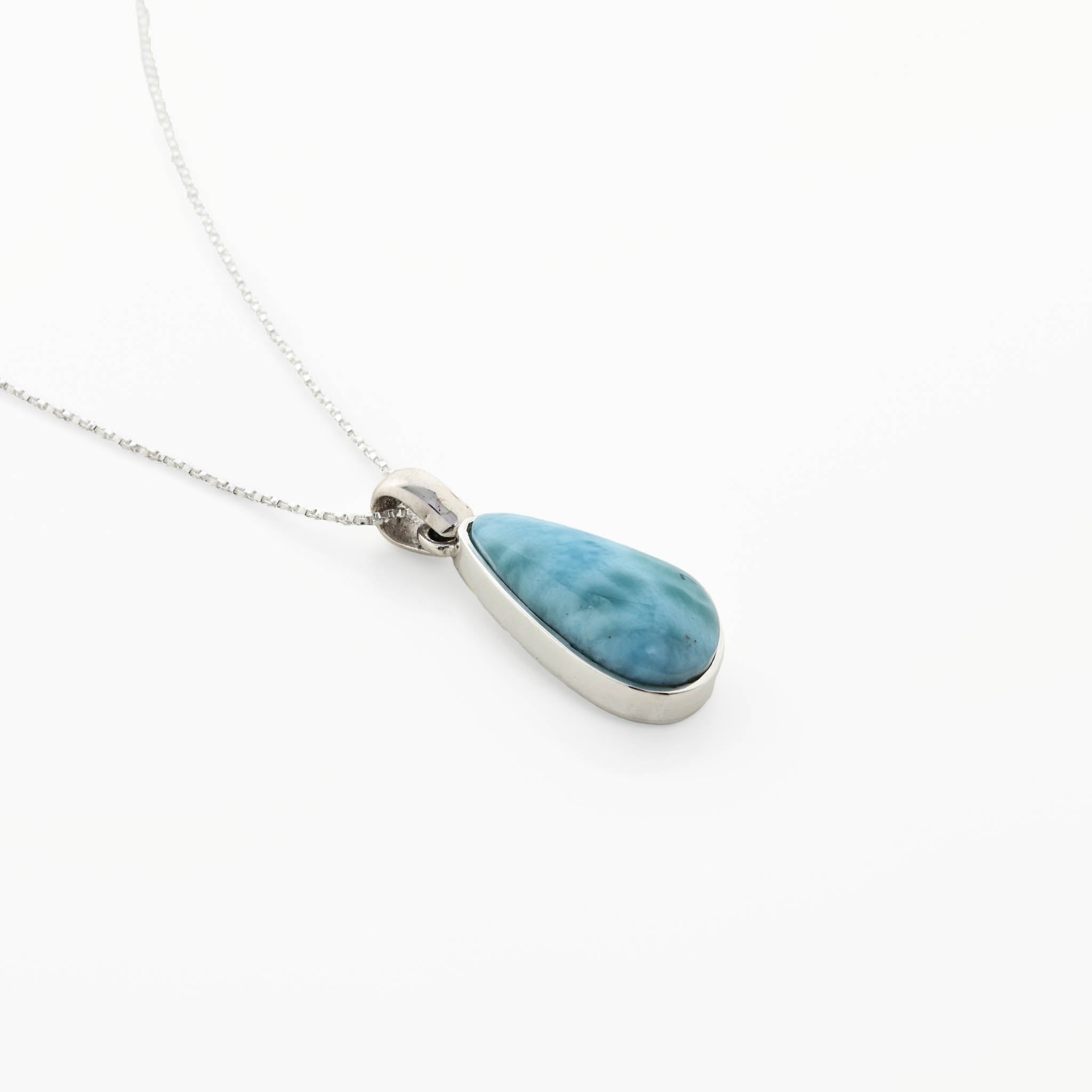 Blue Larimar Drop Shape Pendant Joey