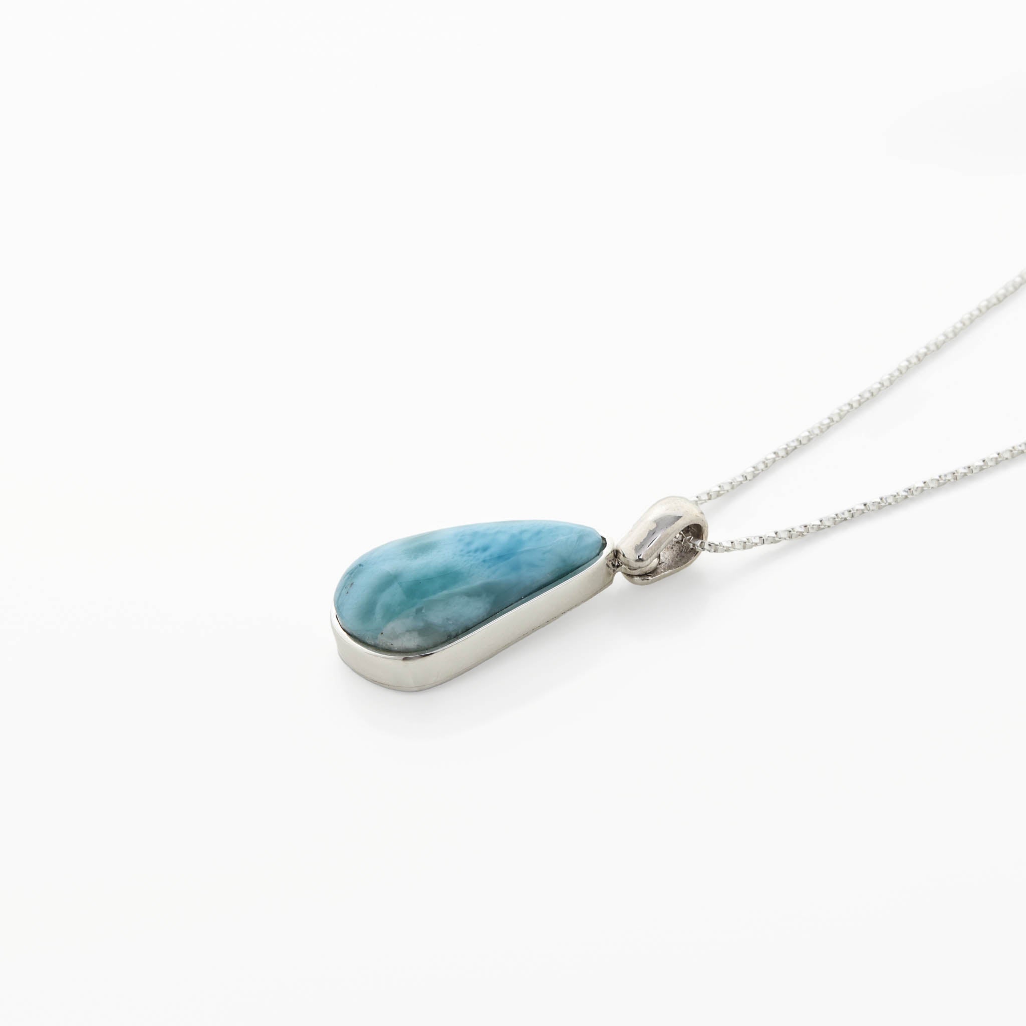 Blue Larimar Drop Shape Pendant Joey