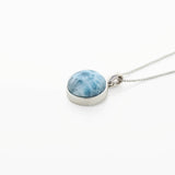 Round Circle Larimar Stone Pendant