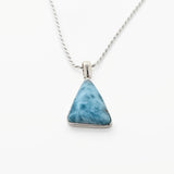 Larimar Triangle Pendant Blue Stone