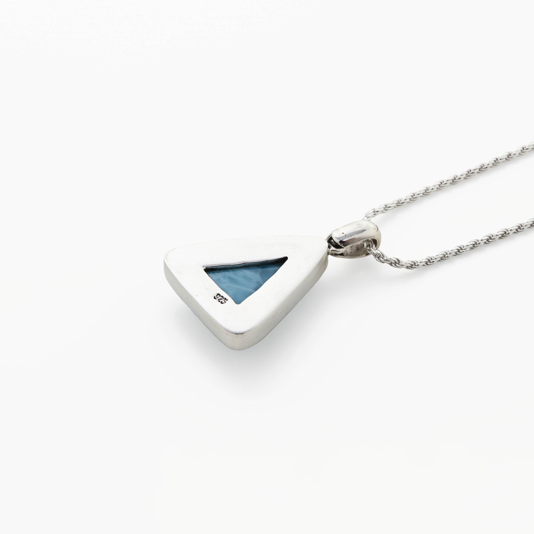Larimar Triangle Pendant Blue Stone