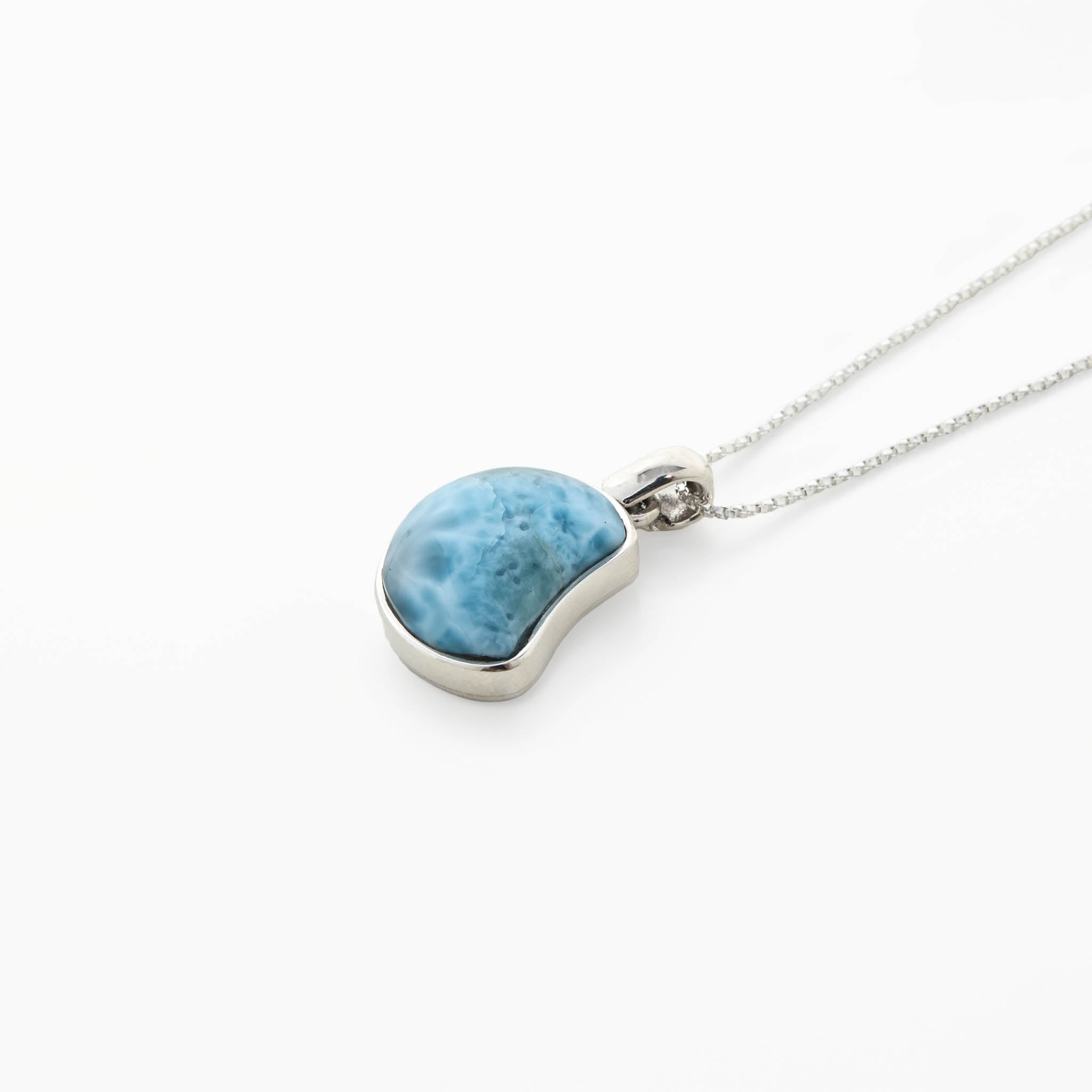 Larimar Moon Shaped Pendant Julie