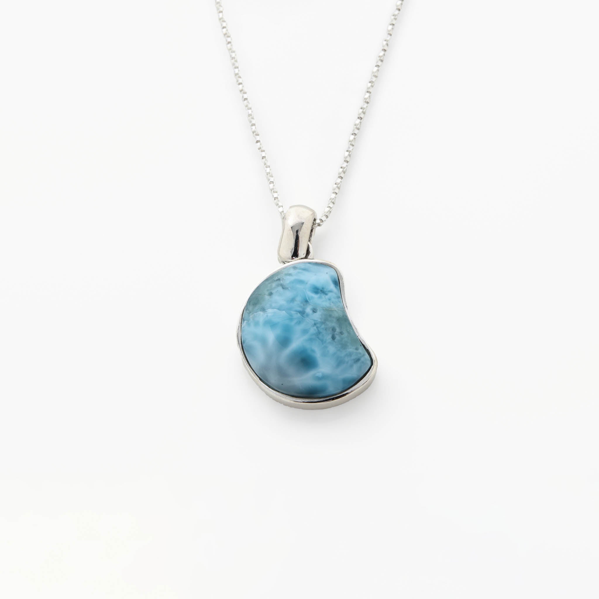 Larimar Moon Shaped Pendant Julie