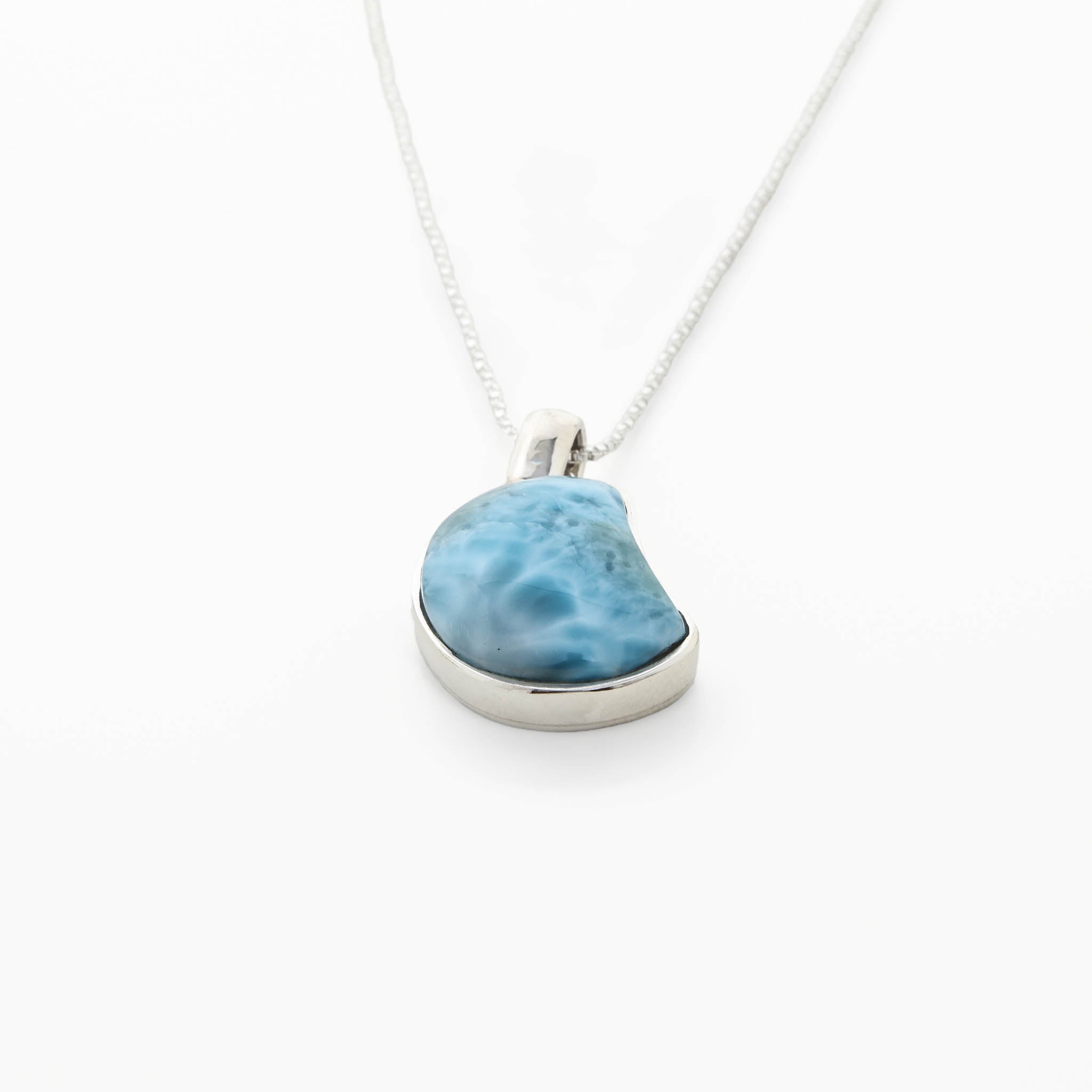 Larimar Moon Shaped Pendant Julie