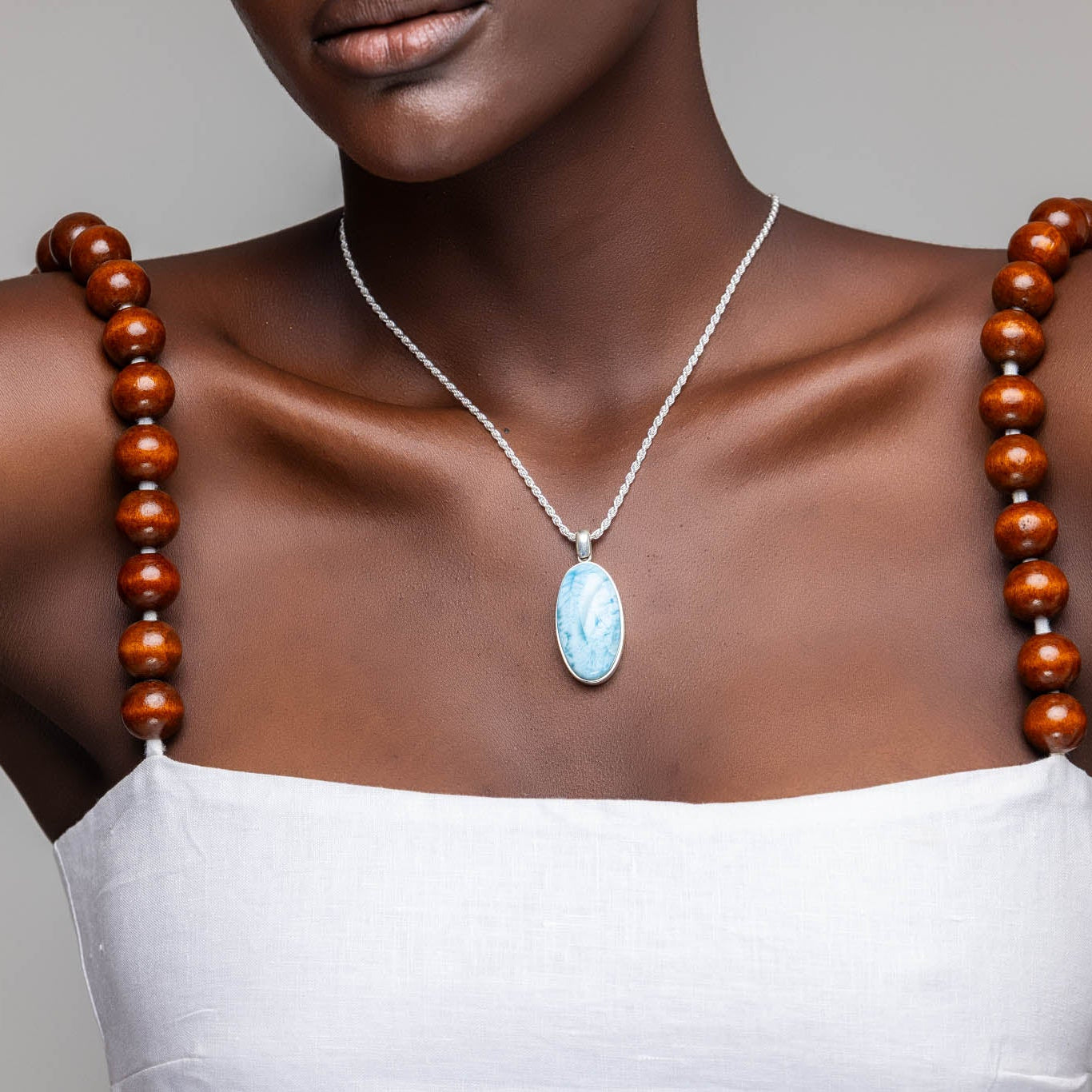 Larimar Pendant Oval Nika