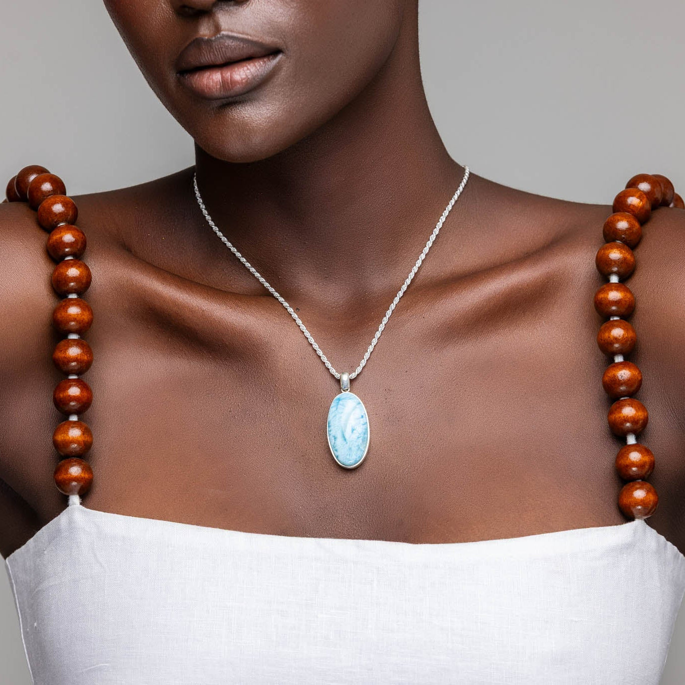 Larimar Pendant Oval Nika