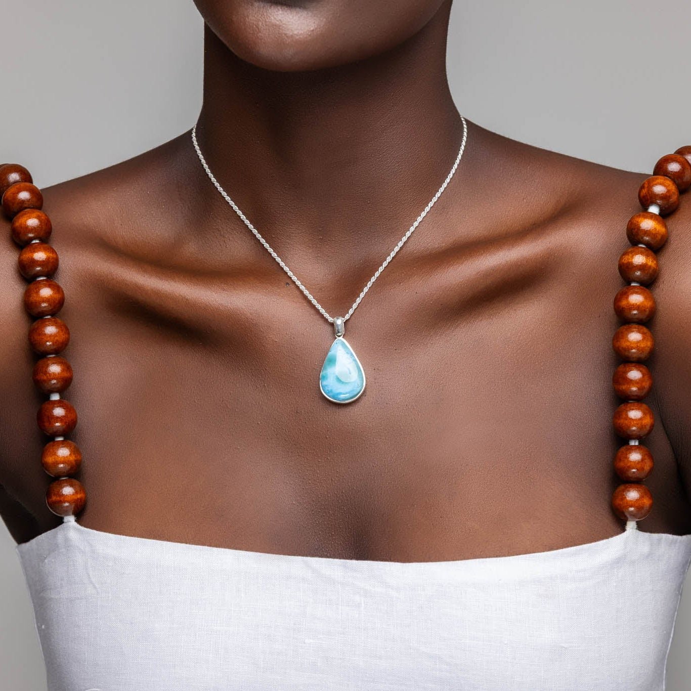 Larimar Drop Pendant Noel