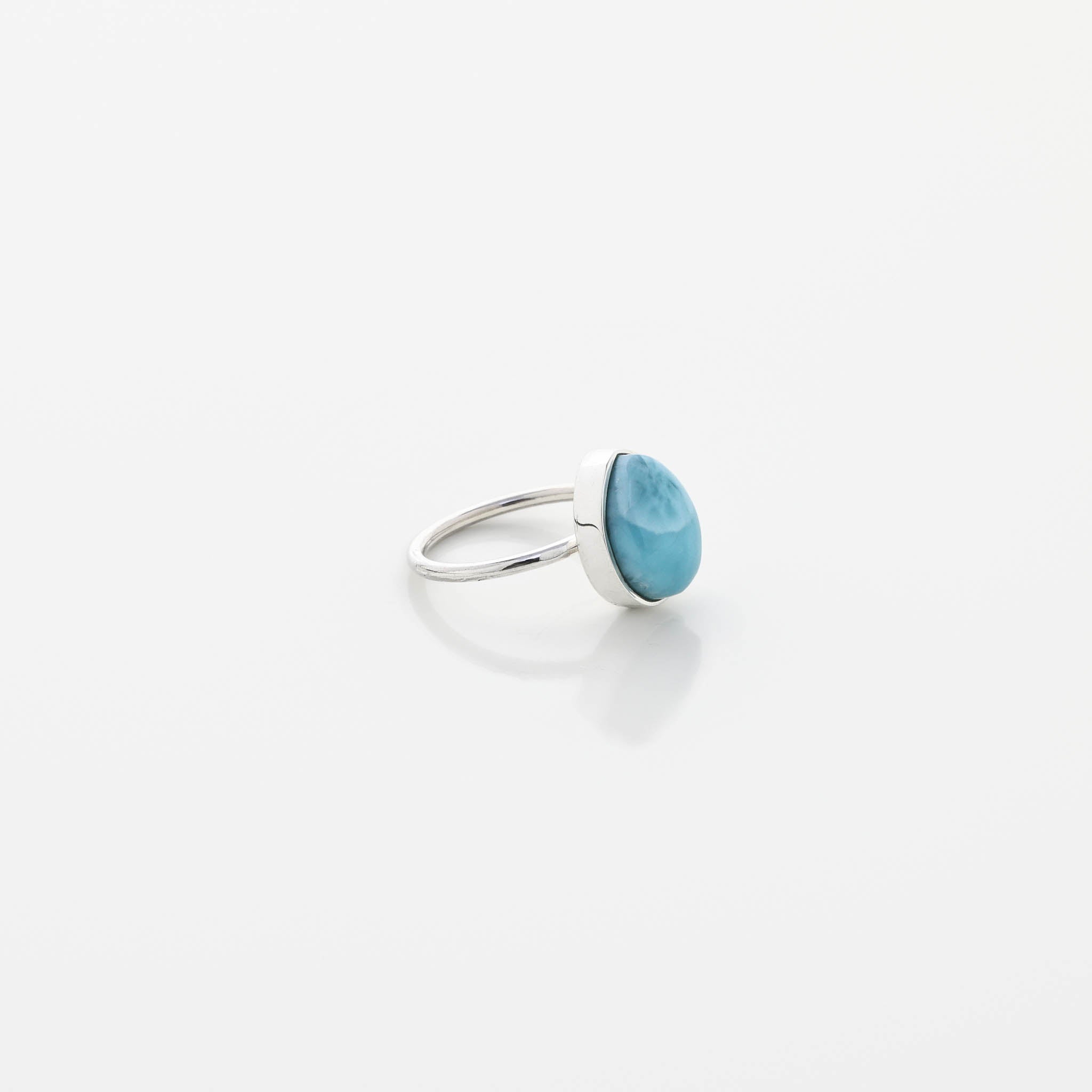  Blue Larimar Stone Ring Bia