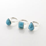 Larimar Stone Ring Trio Elysia