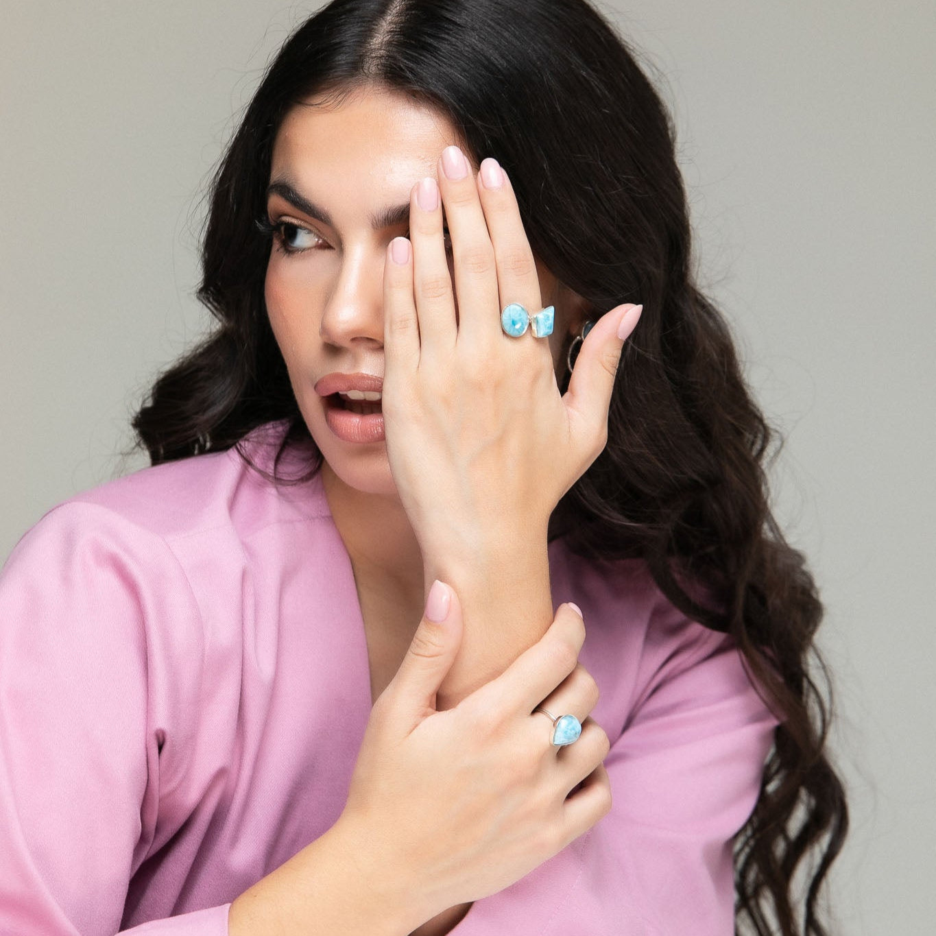 Larimar Ring Bryn Asymmetrical