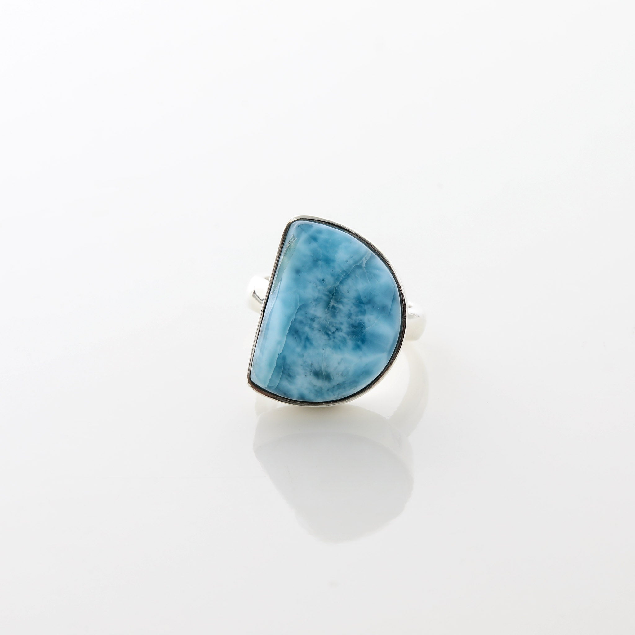 Larimar Stone Moon Pie Ring 