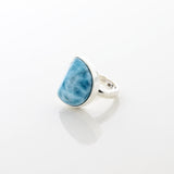 Larimar Stone Ring Moon Pie Ring