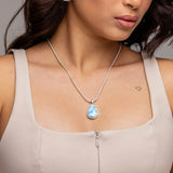 Larimar Drop Shaped Silver Pendant Janet