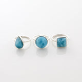 Larimar Stone Ring Trio Elain