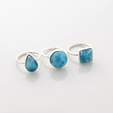 Larimar Stone Ring Trio Elain