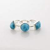 Larimar Stone Ring Trio Elain