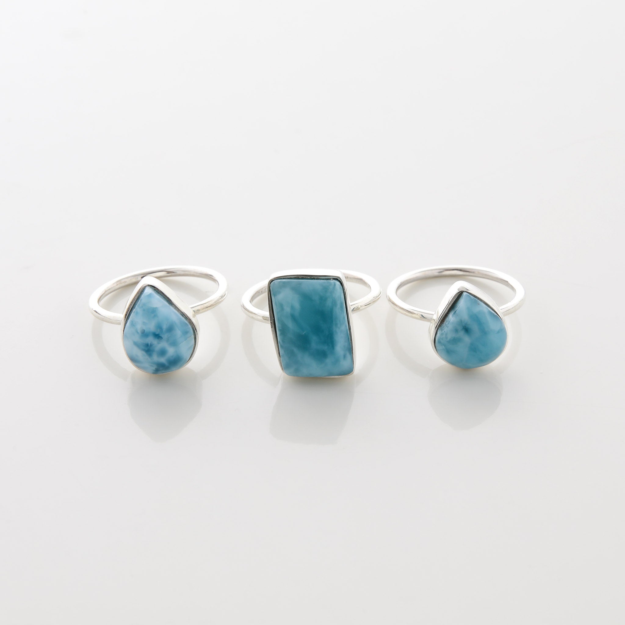 Larimar Stone Ring Trio Ellie 