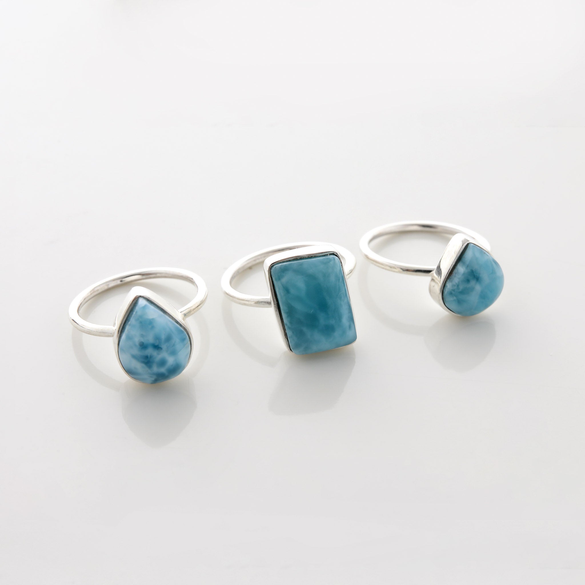 Larimar Stone Ring Trio Ellie 