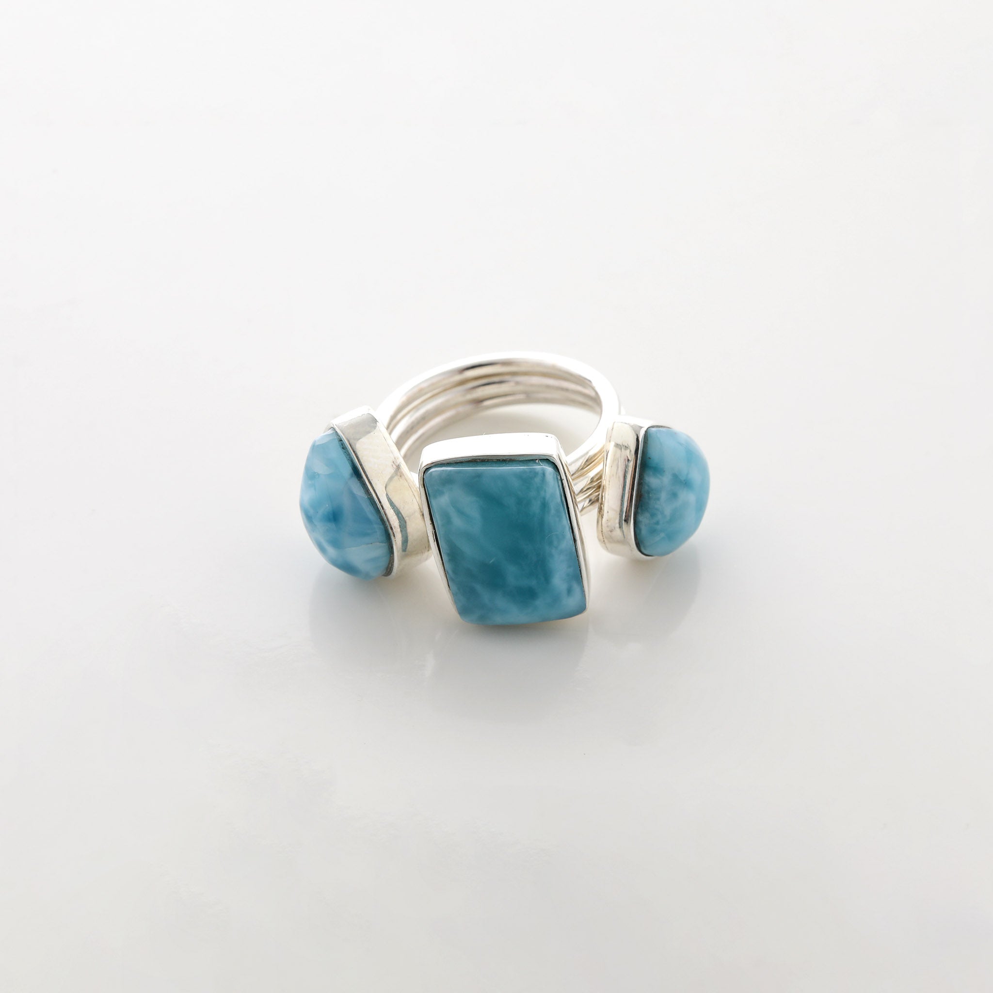 Larimar Stone Ring Trio Ellie 