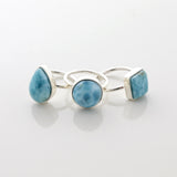 Larimar Stone Ring Trio Elodie