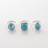 Larimar Stone Ring Trio Emira