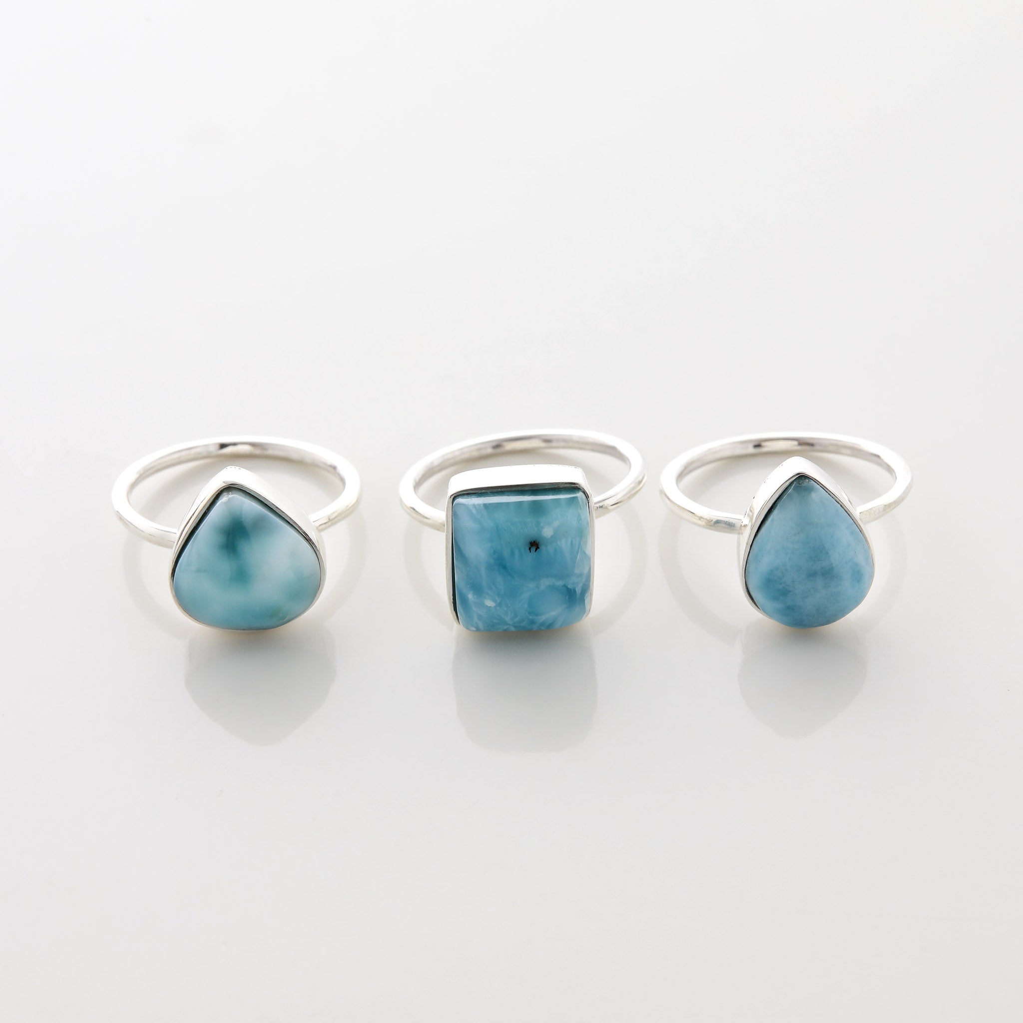 Larimar Stone Ring Trio Emira