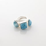 Larimar Stone Ring Trio Emira