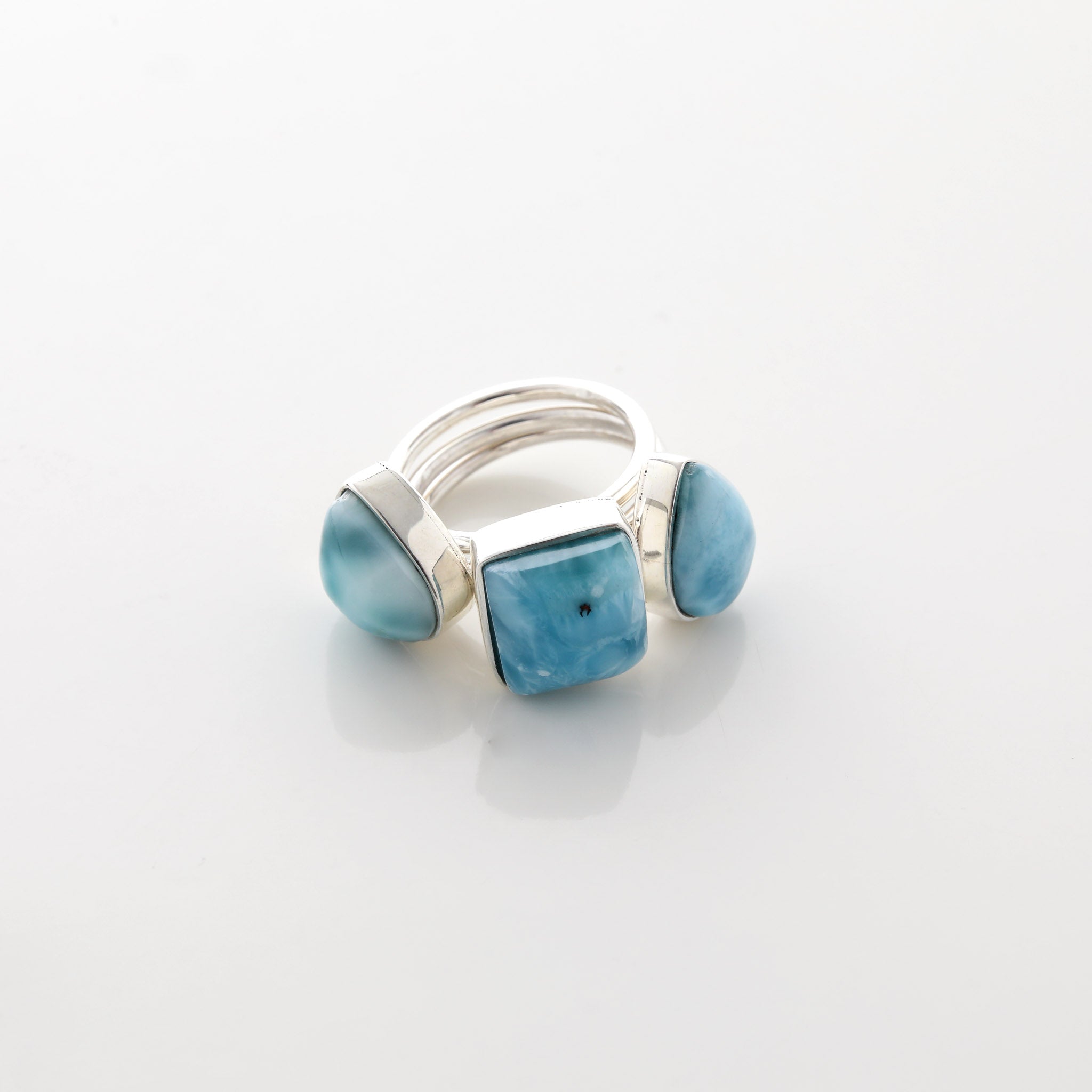 Larimar Stone Ring Trio Emira