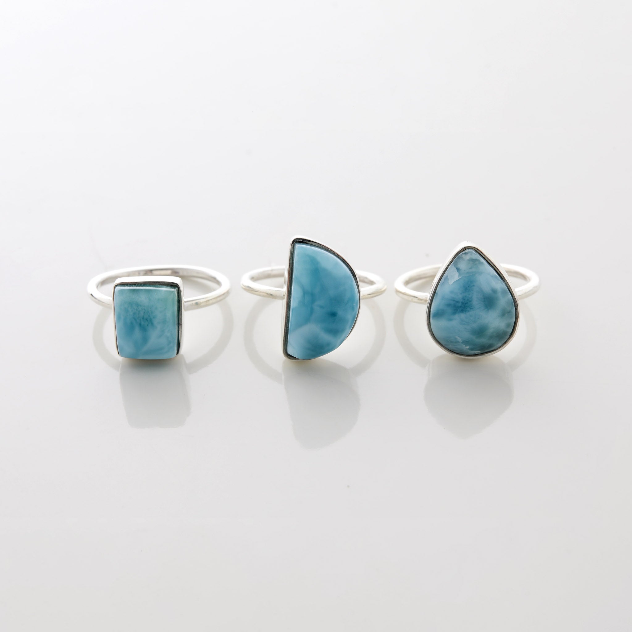 Larimar Stone Ring Trio Eris