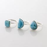 Larimar Stone Ring Trio Eris