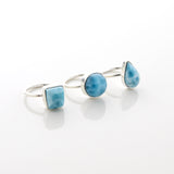 Larimar Stone Ring Trio Esme