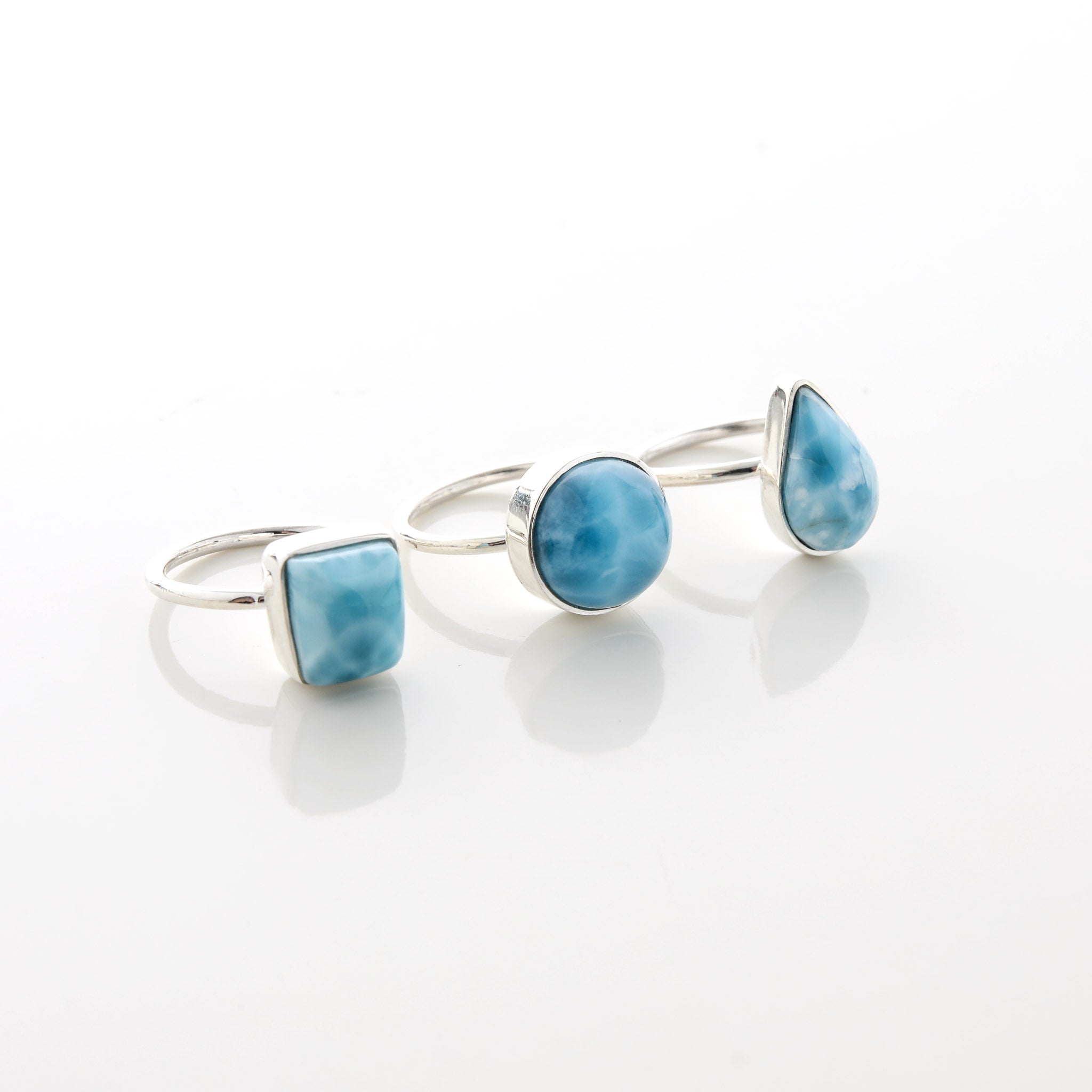 Larimar Stone Ring Trio Esme