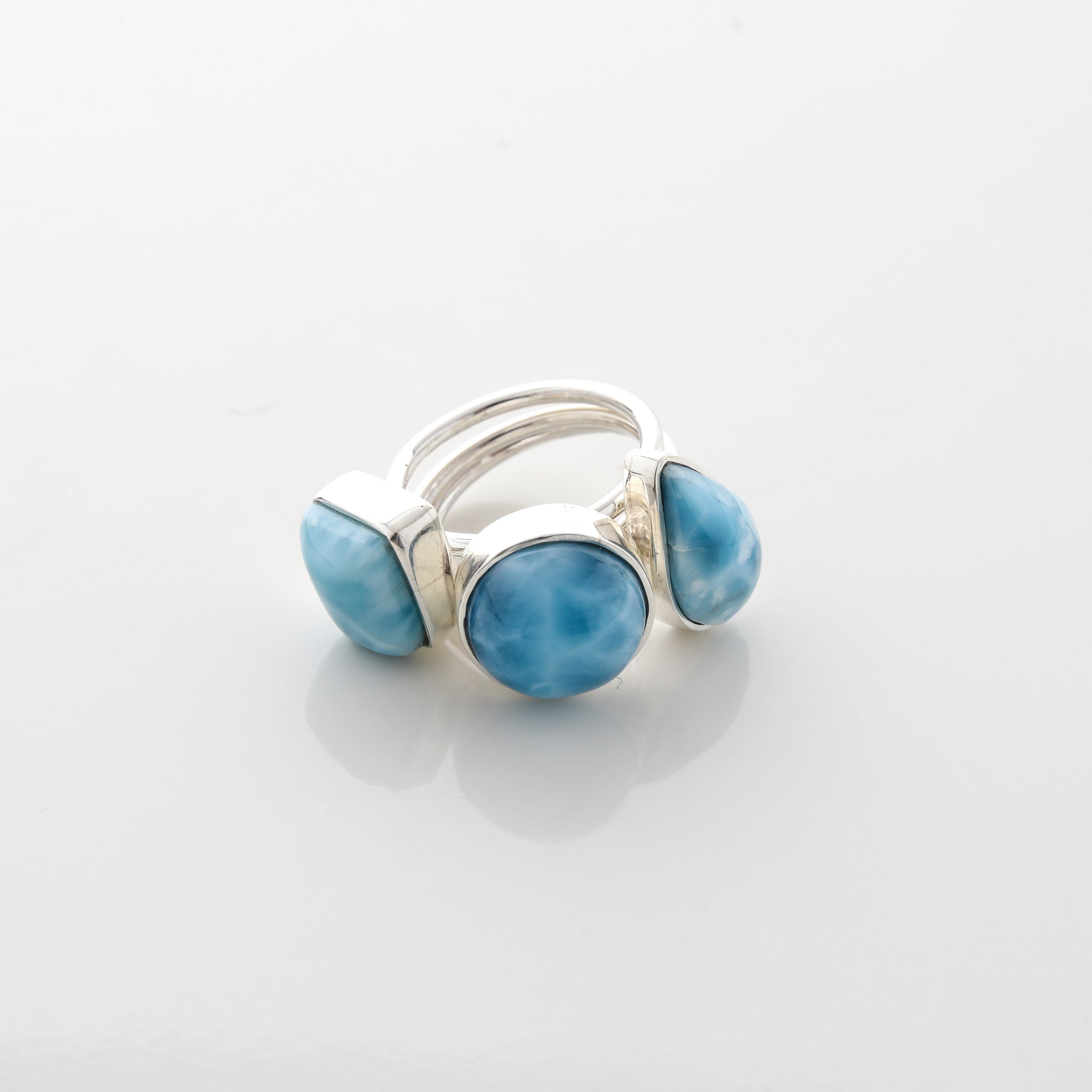 Larimar Stone Ring Trio Esme