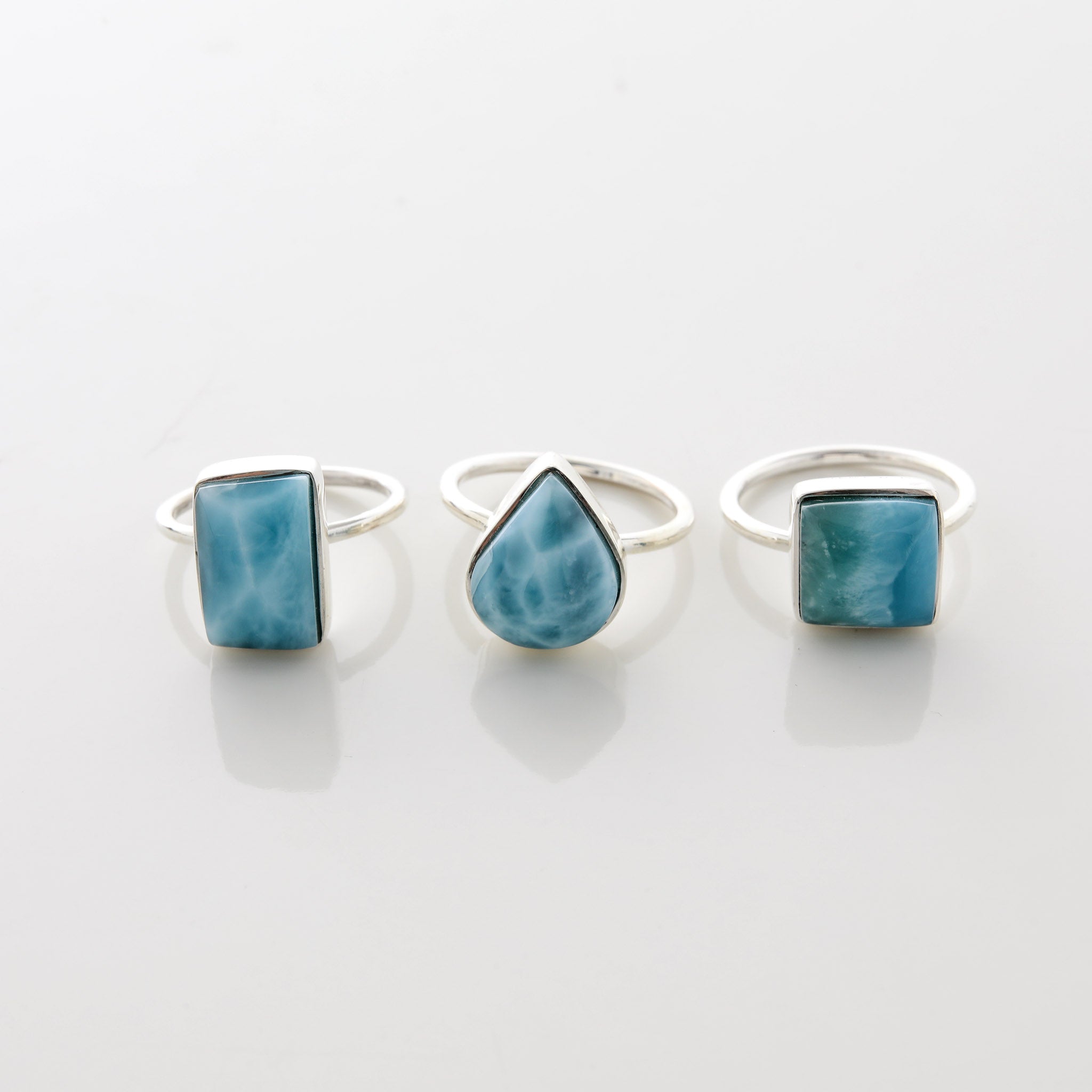 Larimar Stone Ring Trio Estelle