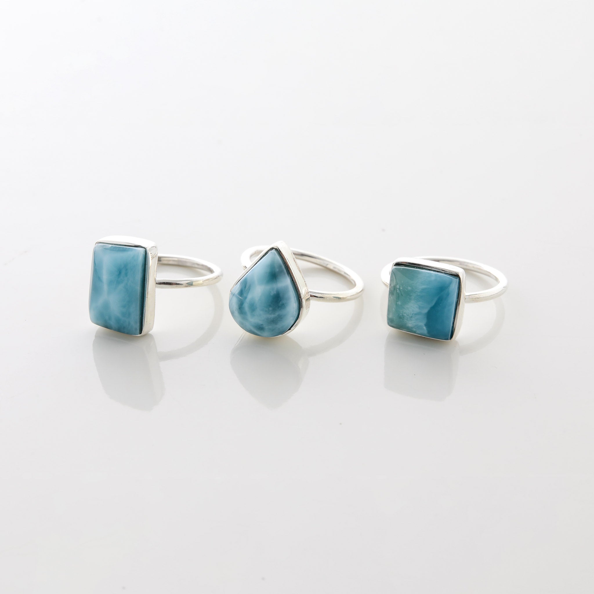 Larimar Stone Ring Trio Estelle