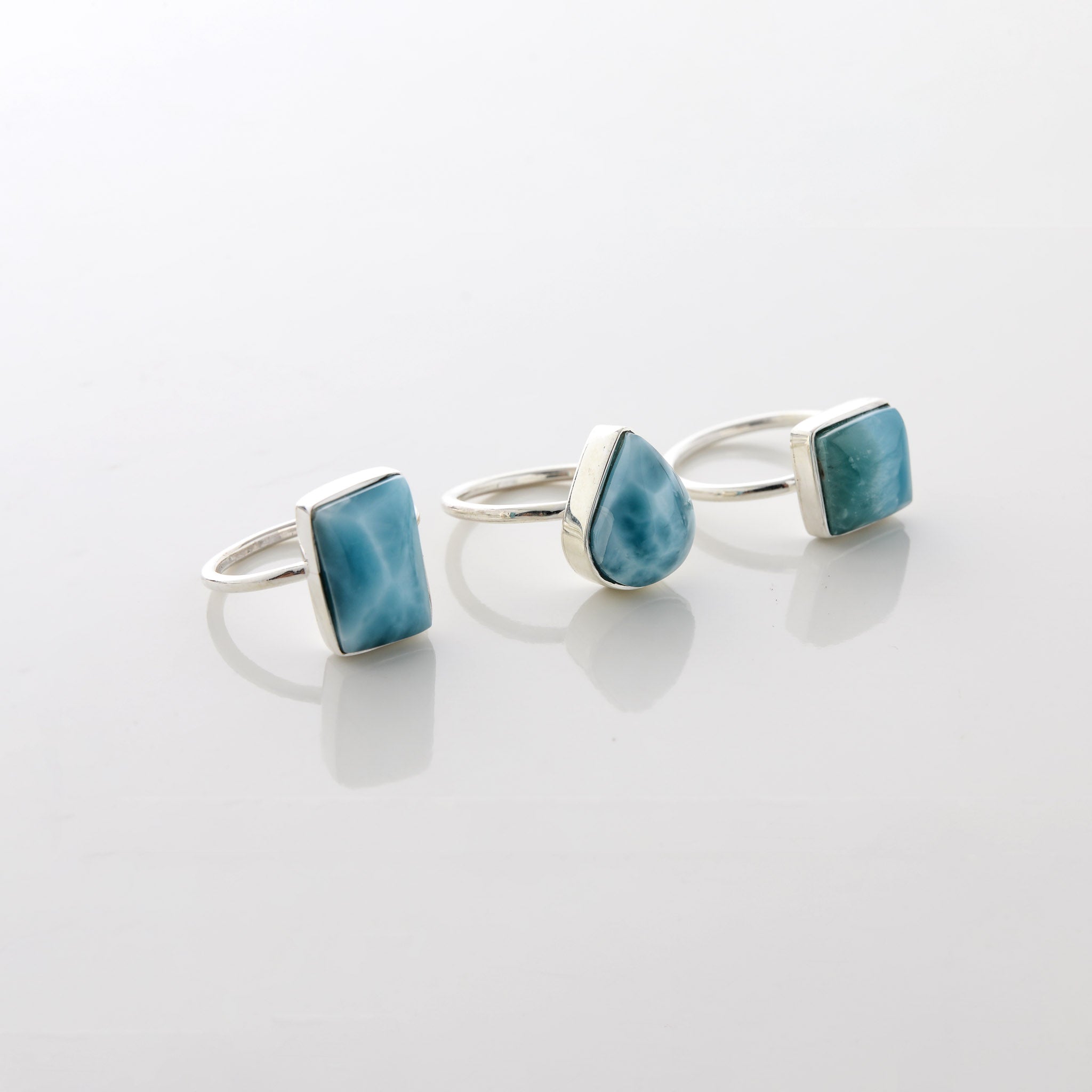 Larimar Stone Ring Trio Estelle