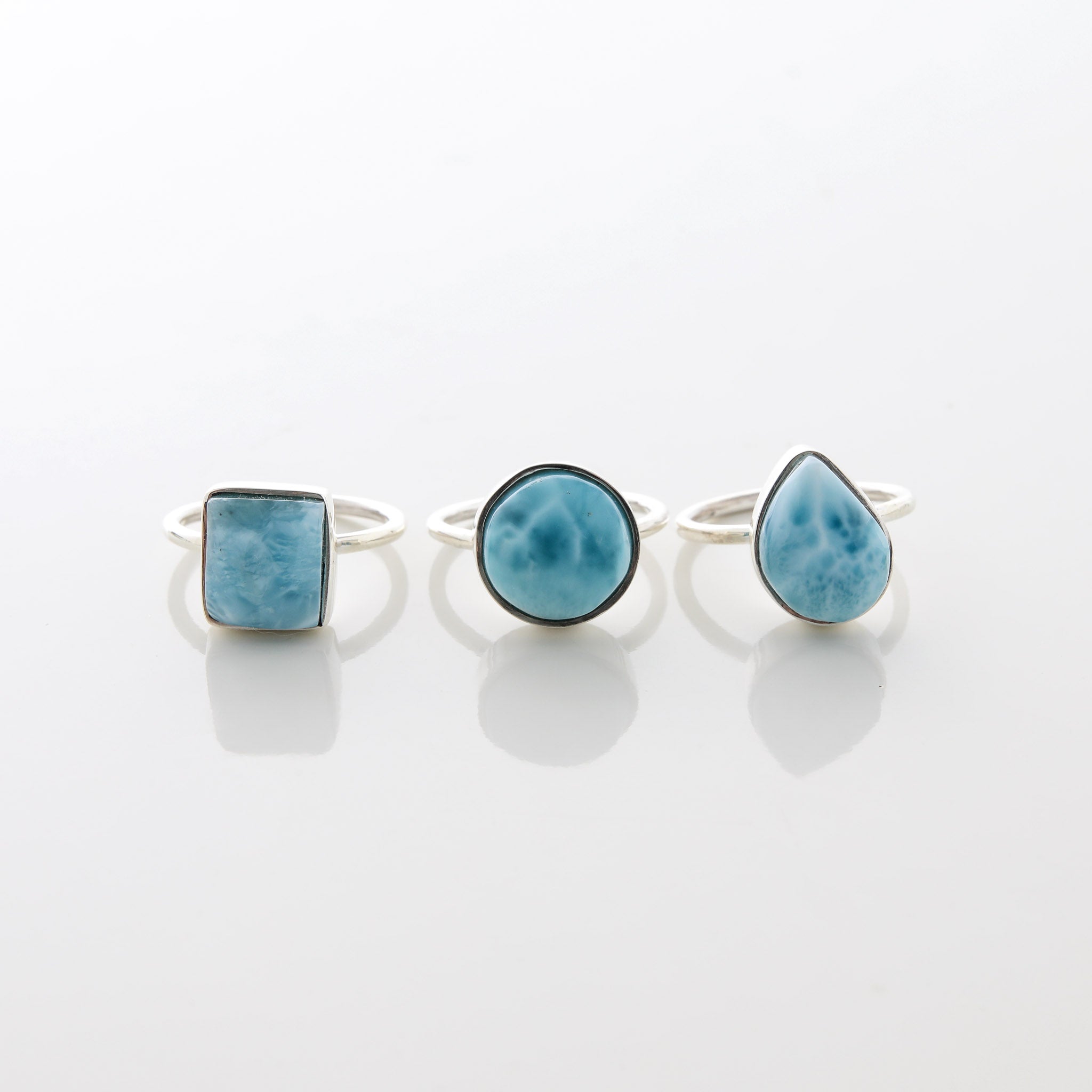 Larimar Stone Ring Trio Evie