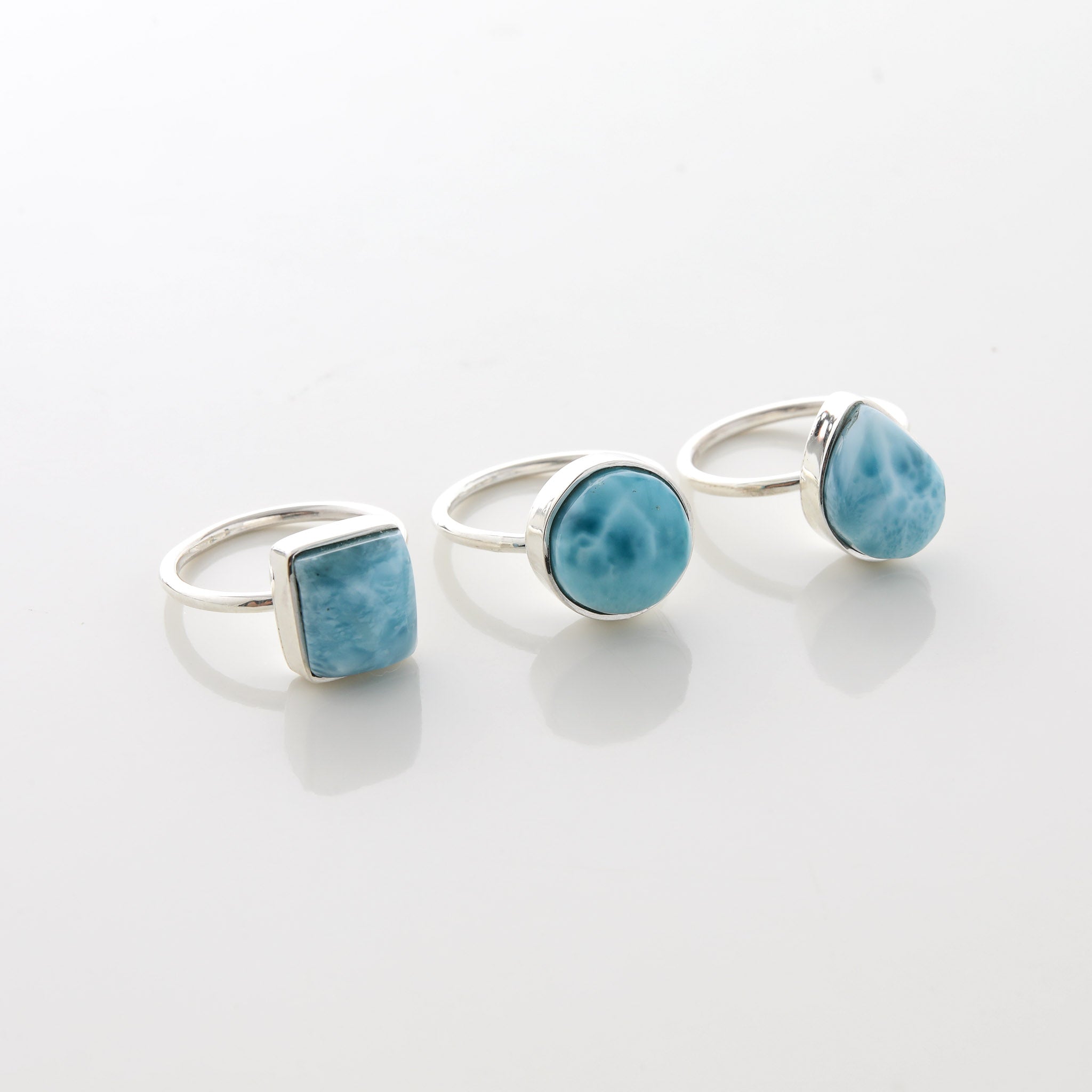 Larimar Stone Ring Trio Evie