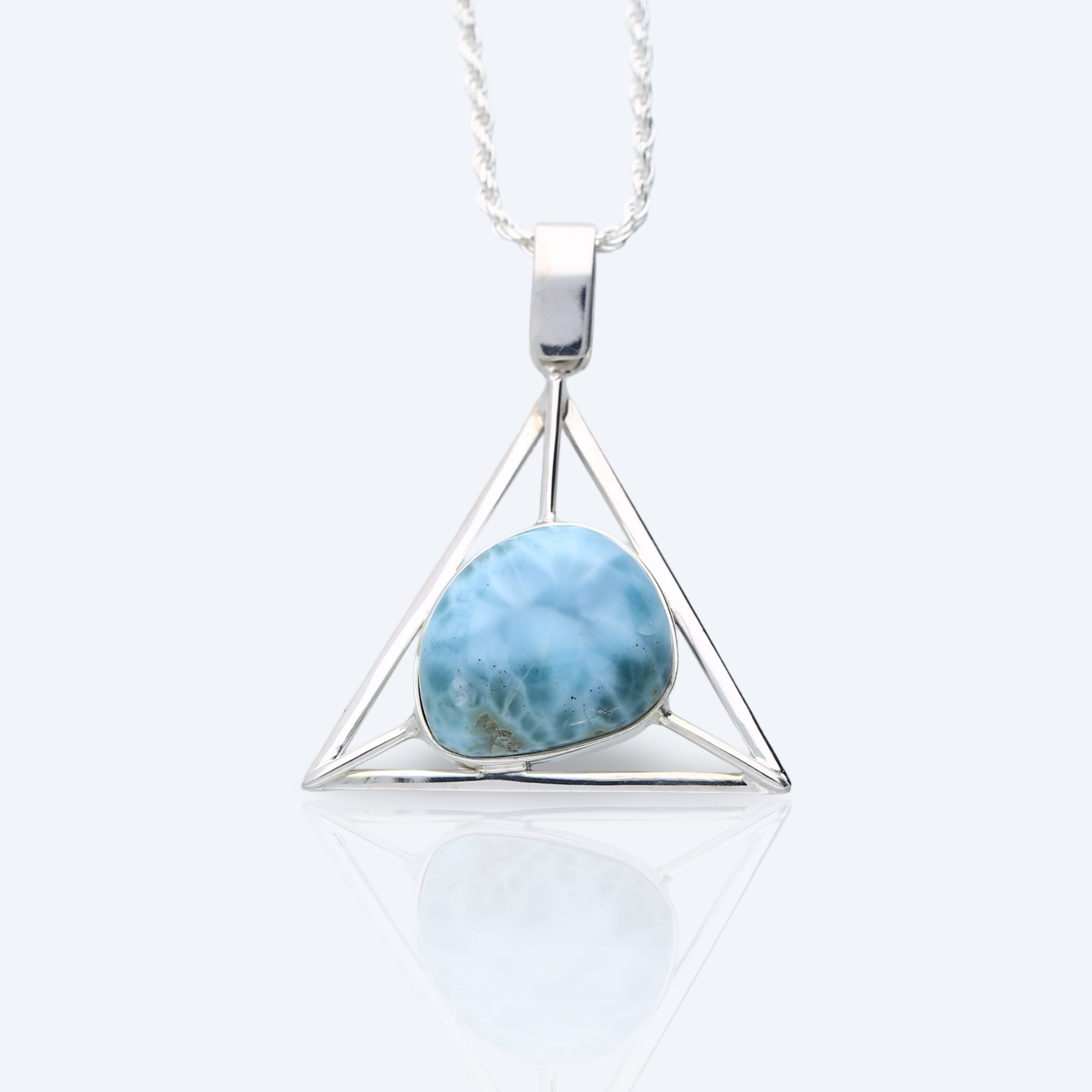 Larimar geometric triangle design Pendant