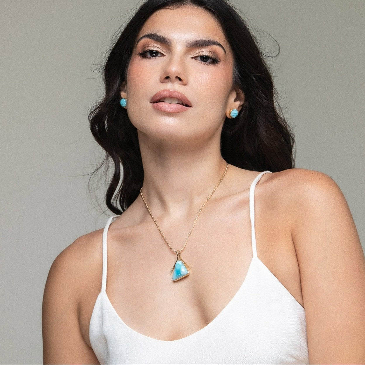 Larimar Gold Vermeil Cyra Pendant