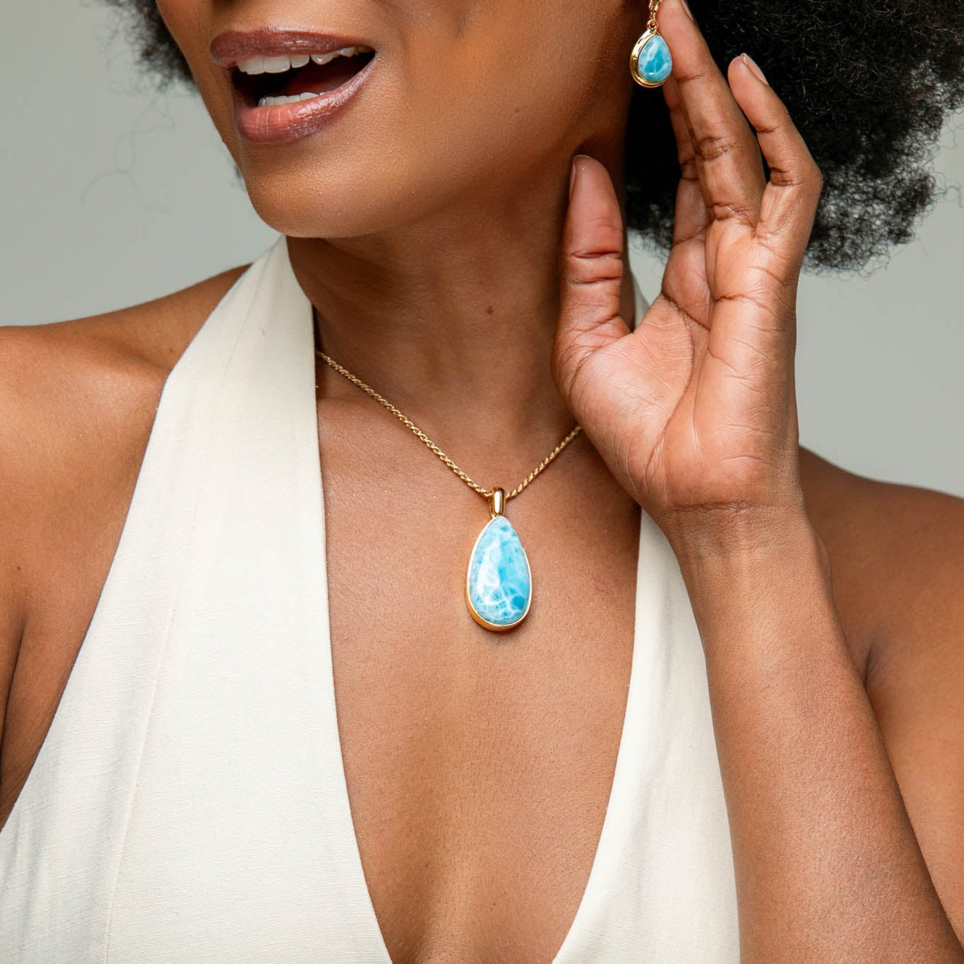 Larimar Gold Vermeil Pendant Camryn