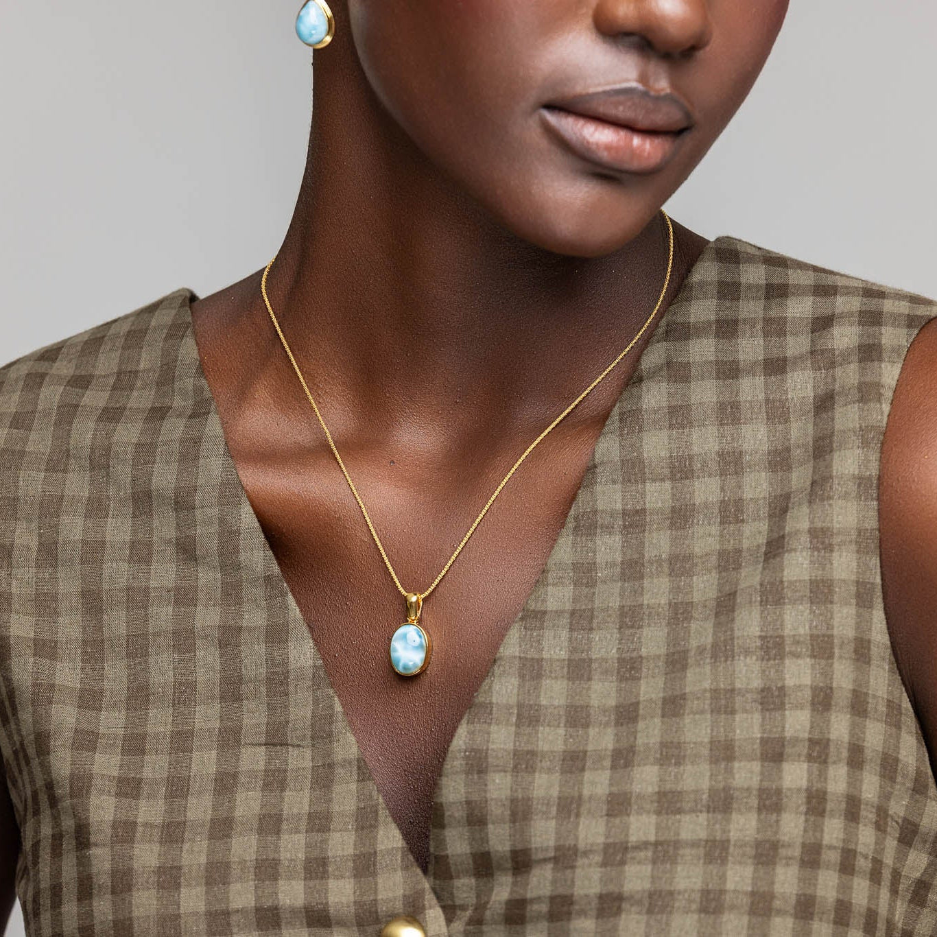 Larimar Gold Vermeil Pendant Xia