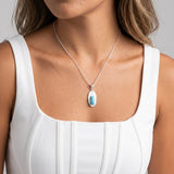 Larimar Mother Pearl Pendant Farah
